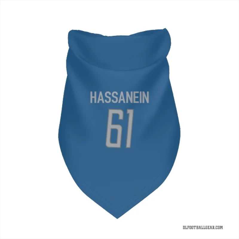 Ahmed Hassanein  Blue Detroit Lions  Cat & Dog Pet Bandana