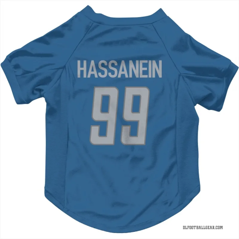 Ahmed Hassanein  Blue Detroit Lions  Cat & Dog Pet Jersey