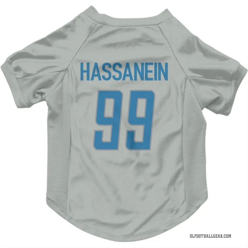 Ahmed Hassanein  Detroit Lions   Silver Cat & Dog Pet Jersey