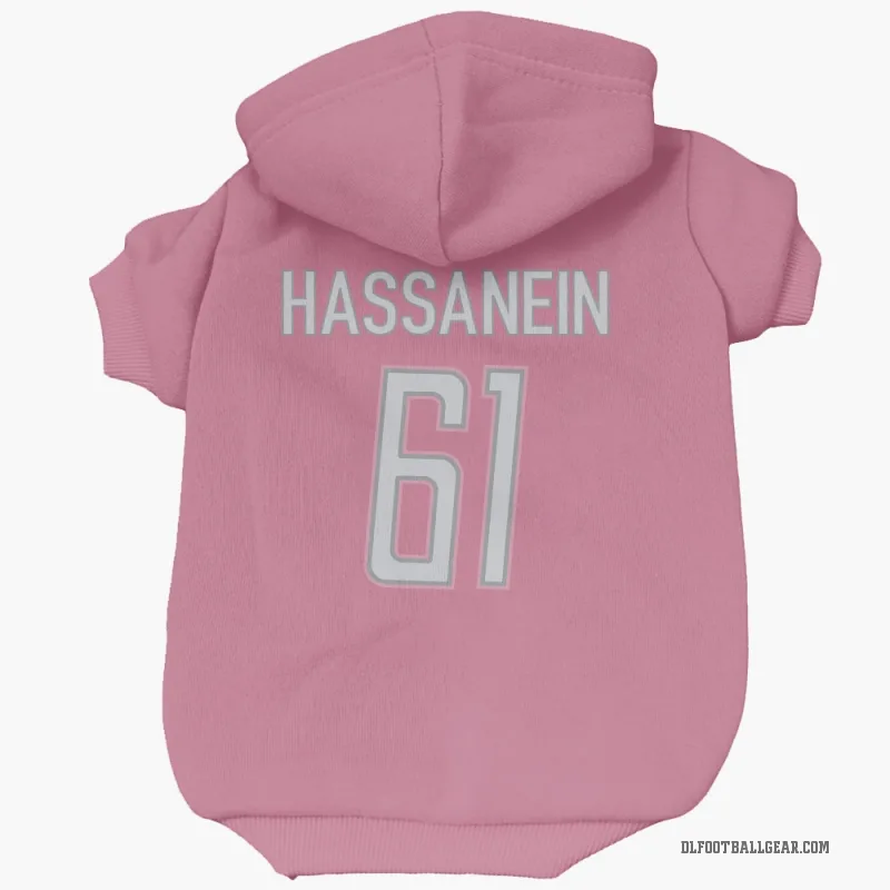 Ahmed Hassanein  Pink Detroit Lions  Cat & Dog Pet Hoodie