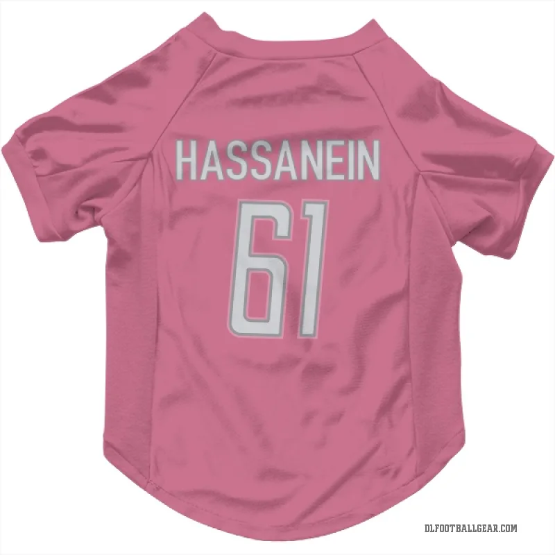 Ahmed Hassanein  Pink Detroit Lions  Cat & Dog Pet Jersey