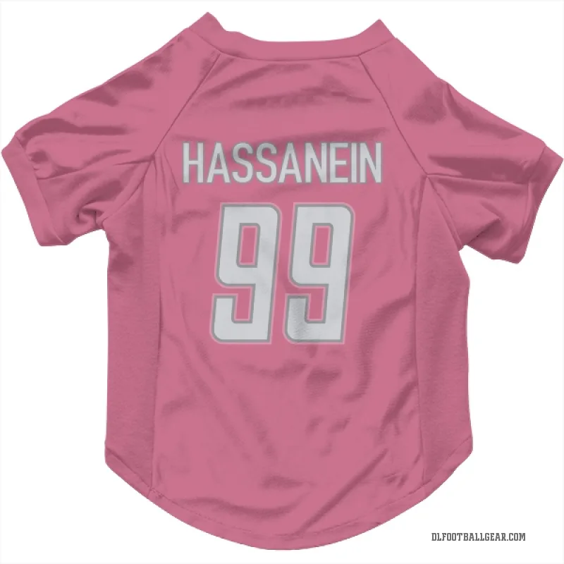 Ahmed Hassanein  Pink Detroit Lions  Cat & Dog Pet Jersey