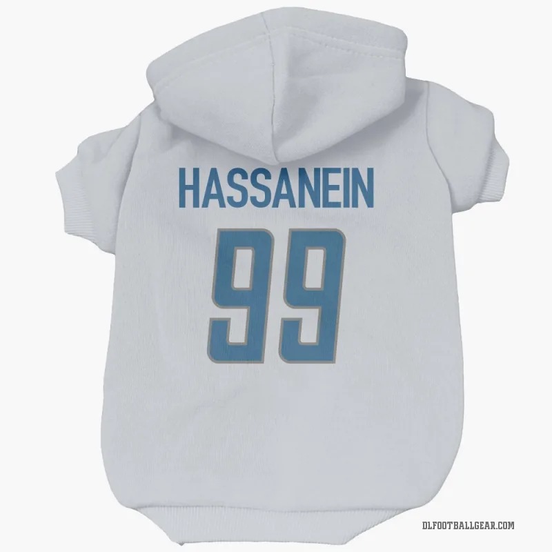 Ahmed Hassanein  White Detroit Lions  Cat & Dog Pet Hoodie