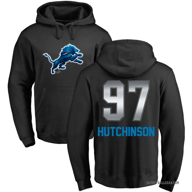Aidan Hutchinson Men's Black Detroit Lions Midnight Mascot Pullover Hoodie