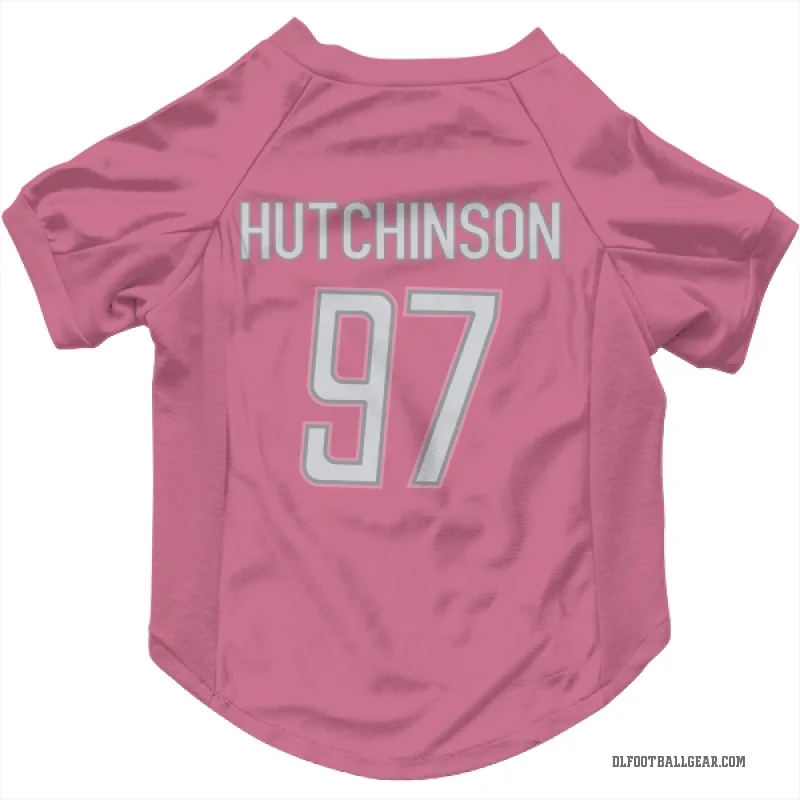 Aidan Hutchinson  Pink Detroit Lions  Cat & Dog Pet Jersey