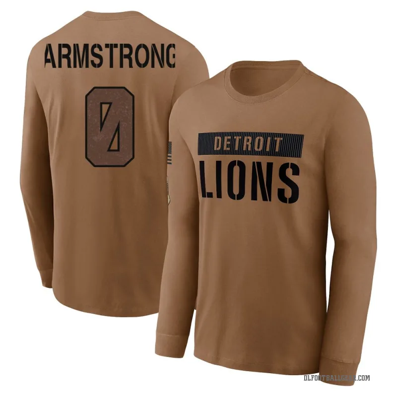 Andrew Armstrong Men's Brown Detroit Lions 2023 Salute To Service Long Sleeve T-Shirt