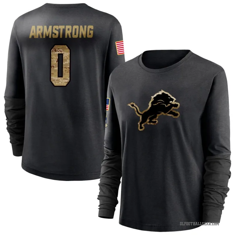 Andrew Armstrong Women's Black Detroit Lions 2020 Salute To Service Sideline Performance Long Sleeve T-Shirt