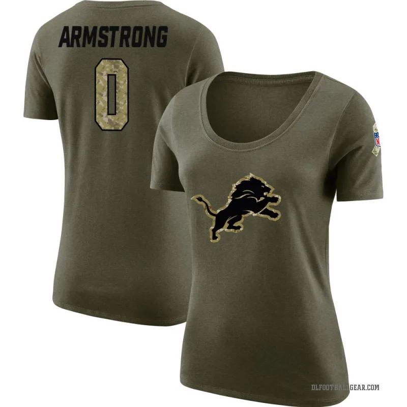 Andrew Armstrong Women's Olive Detroit Lions Salute to Service Scoop Neck T-Shirt