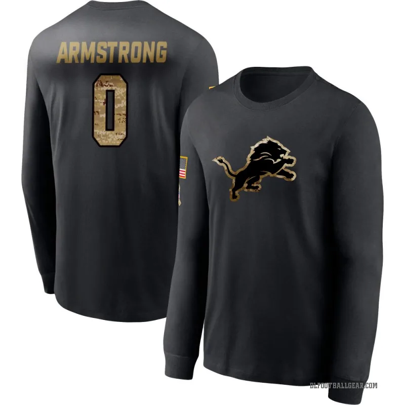 Andrew Armstrong Youth Black Detroit Lions 2020 Salute To Service Sideline Performance Long Sleeve T-Shirt