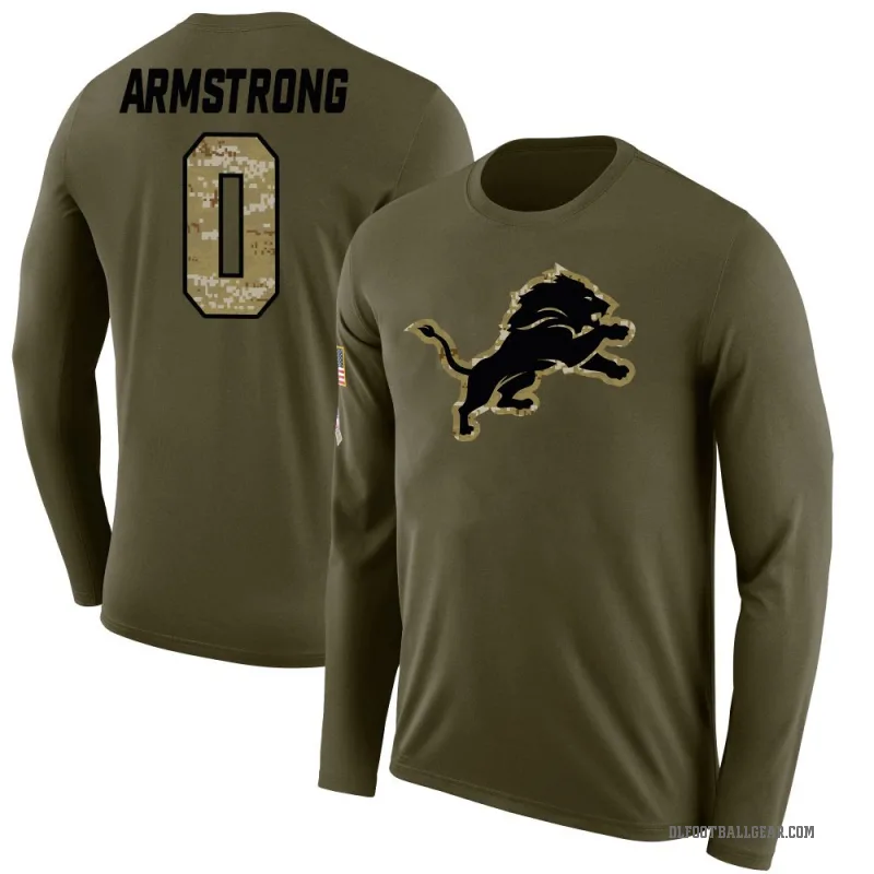 Andrew Armstrong Youth Olive Detroit Lions Salute to Service Sideline Long Sleeve T-Shirt
