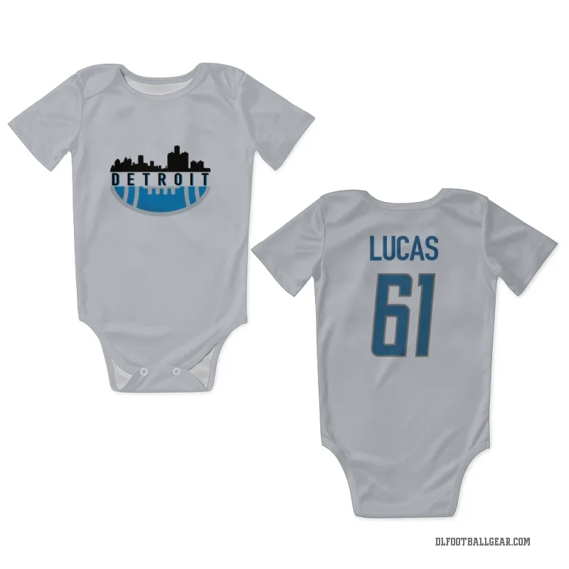 Anthony Lucas  White Detroit Lions  Newborn & Infant Bodysuit