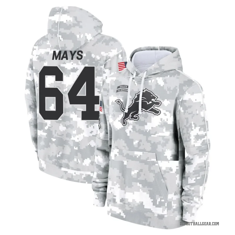 Cade Mays Men's Camo Detroit Lions Arctic 2024 Salute to Service Club Fleece Pullover Hoodie