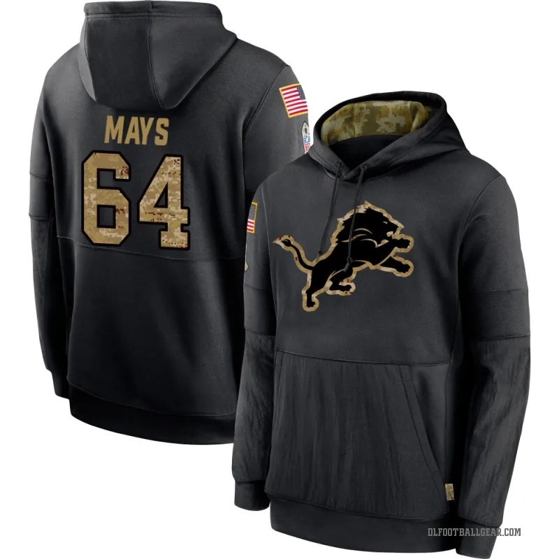 Cade Mays Youth Black Detroit Lions 2020 Salute to Service Sideline Performance Pullover Hoodie