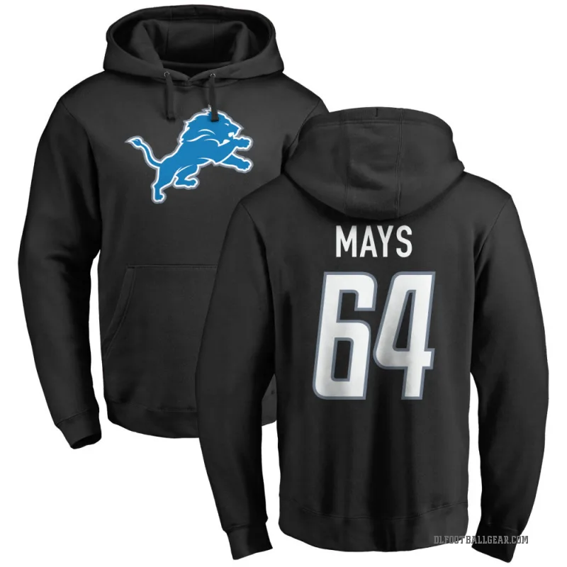 Cade Mays Youth Black Detroit Lions Pro Line Logo Pullover Hoodie