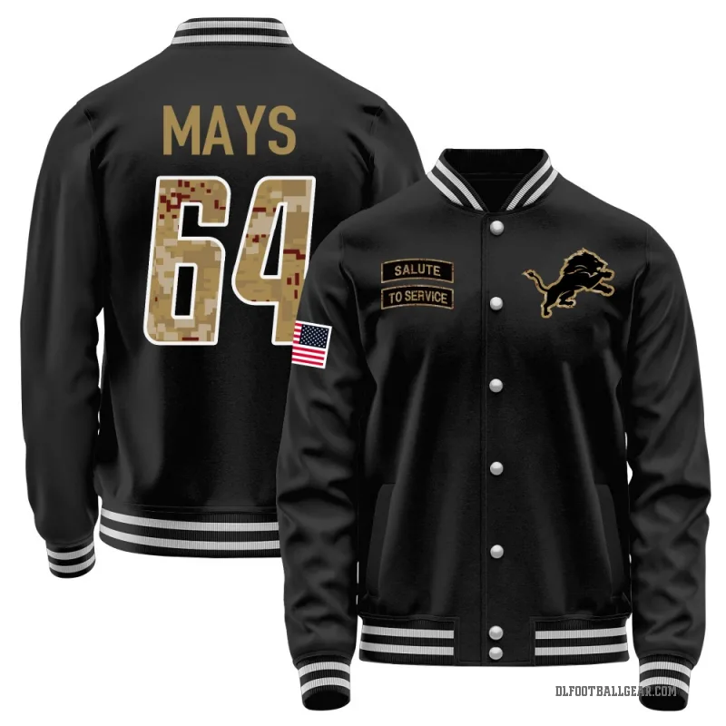 Cade Mays Youth Black Detroit Lions Salute to Service Sideline Performance Jacket