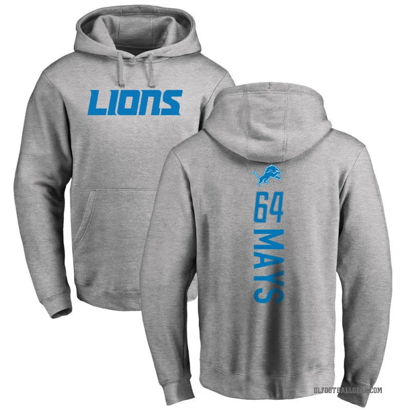 Cade Mays Youth Detroit Lions Pro Line Ash Backer Pullover Hoodie