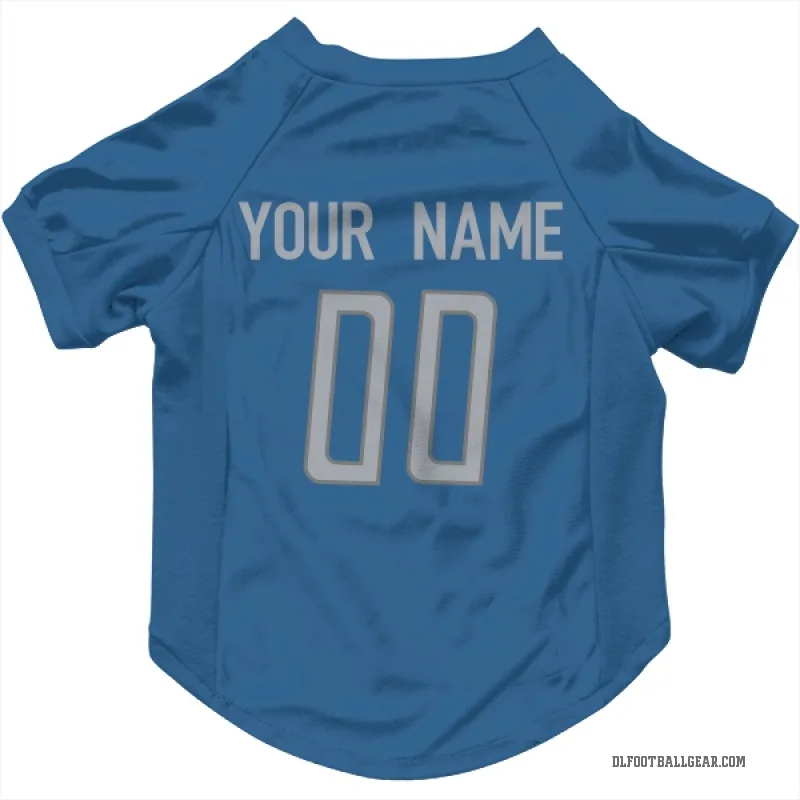 Custom  Blue Detroit Lions   Cat & Dog Pet Jersey