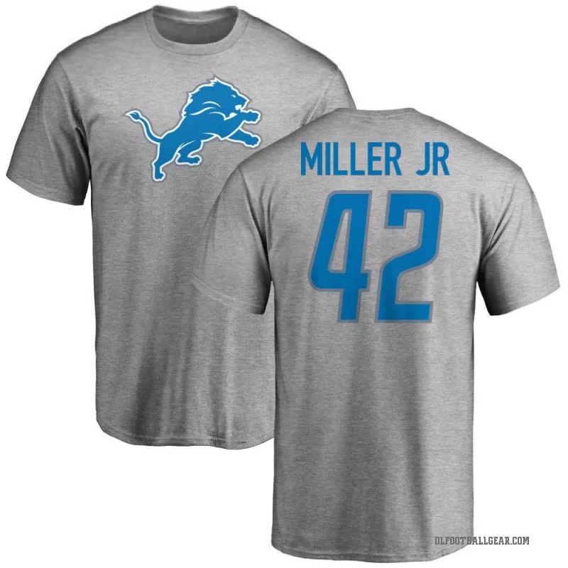 D.J. Miller Jr. Men's Ash Detroit Lions Logo T-Shirt -