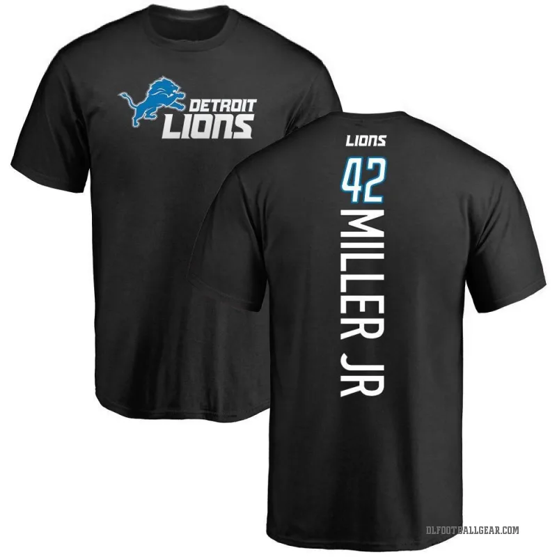 D.J. Miller Jr. Men's Black Detroit Lions Backer T-Shirt -