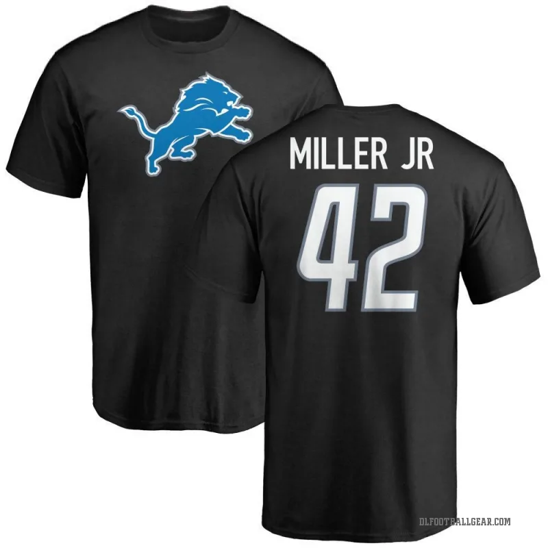 D.J. Miller Jr. Men's Black Detroit Lions Logo T-Shirt -