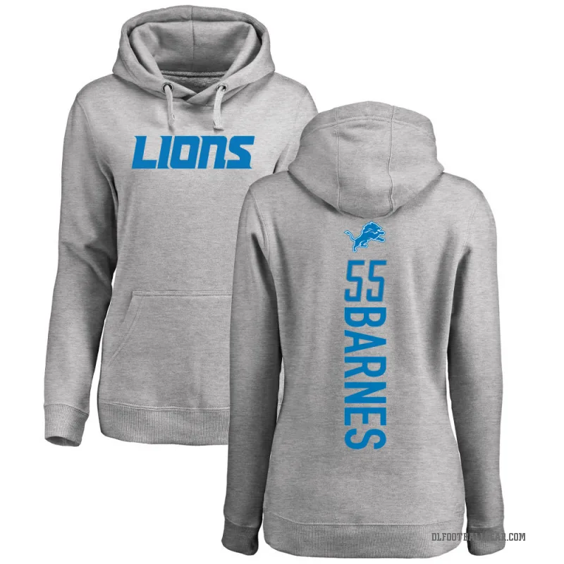 Derrick Barnes Women's Detroit Lions Pro Line Ash Backer Pullover Hoodie