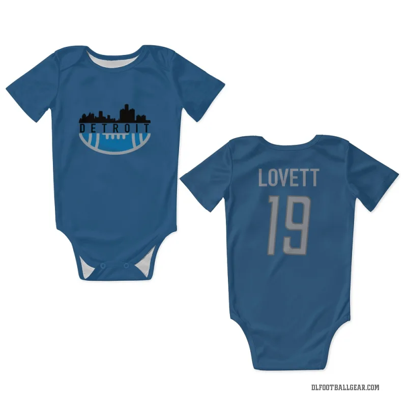 Dominic Lovett  Blue Detroit Lions  Newborn & Infant Bodysuit