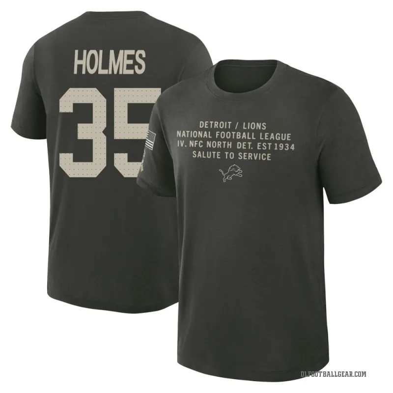 Gavin Holmes Men's Green Detroit Lions Dark/ 2025 Salute to Service Sideline Slub T-Shirt