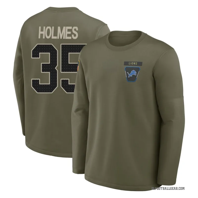 Gavin Holmes Men's Olive Detroit Lions 2025 Salute to Service Sideline Coaches Long Sleeve T-Shirt