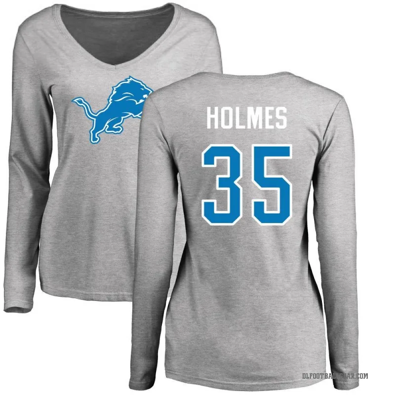 Gavin Holmes Women's Ash Detroit Lions Logo Slim Fit Long Sleeve T-Shirt -