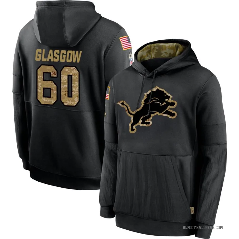 Graham Glasgow Men's Black Detroit Lions 2020 Salute to Service Sideline Performance Pullover Hoodie