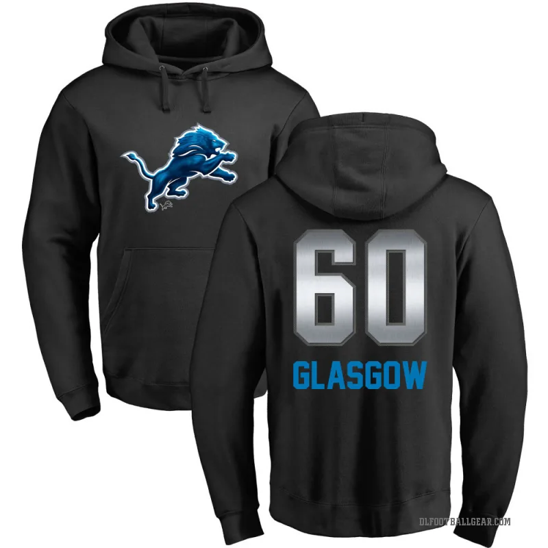 Graham Glasgow Men's Black Detroit Lions Midnight Mascot Pullover Hoodie