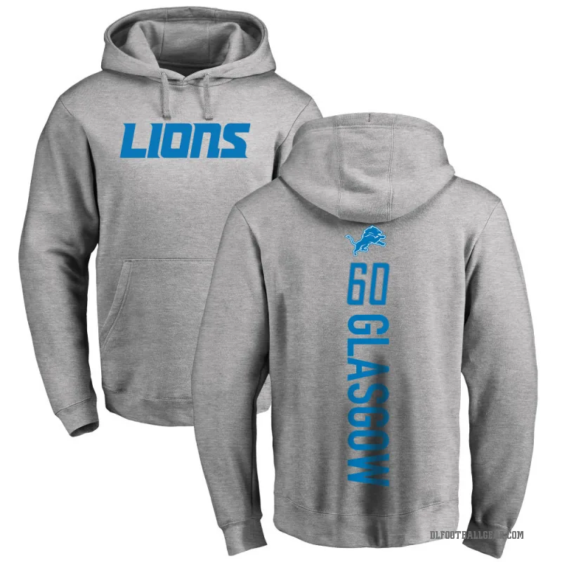 Graham Glasgow Men's Detroit Lions Pro Line Ash Backer Pullover Hoodie