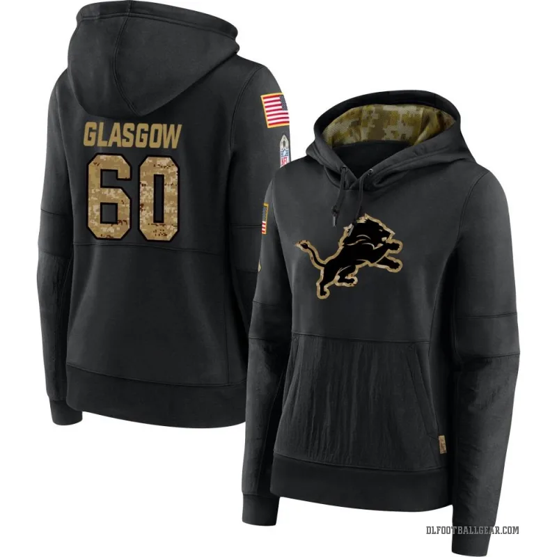 Graham Glasgow Women's Black Detroit Lions 2020 Salute to Service Sideline Performance Pullover Hoodie