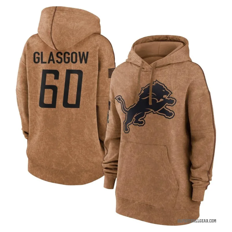 Graham Glasgow Women's Brown Detroit Lions 2023 Salute To Service Pullover Hoodie