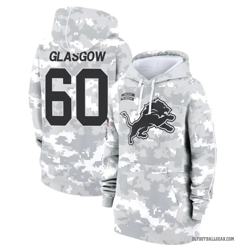 Graham Glasgow Women's Camo Detroit Lions Arctic 2024 Salute to Service Club Fleece Pullover Hoodie