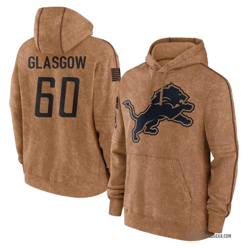 Graham Glasgow Youth Brown Detroit Lions 2023 Salute To Service Club Pullover Hoodie