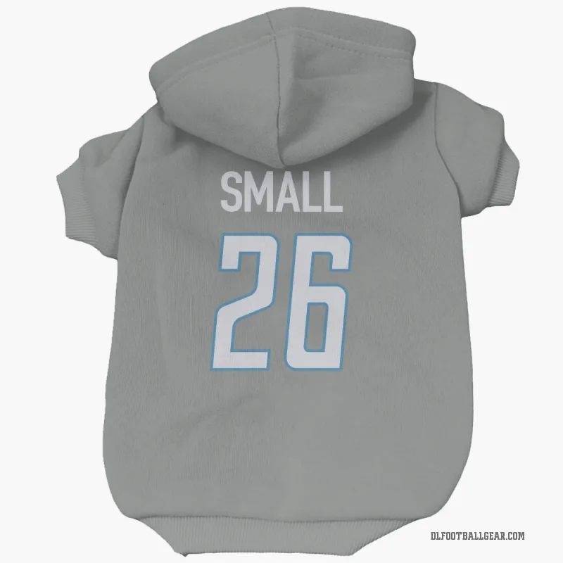 Jabari Small  Detroit Lions   Steel Cat & Dog Pet Hoodie