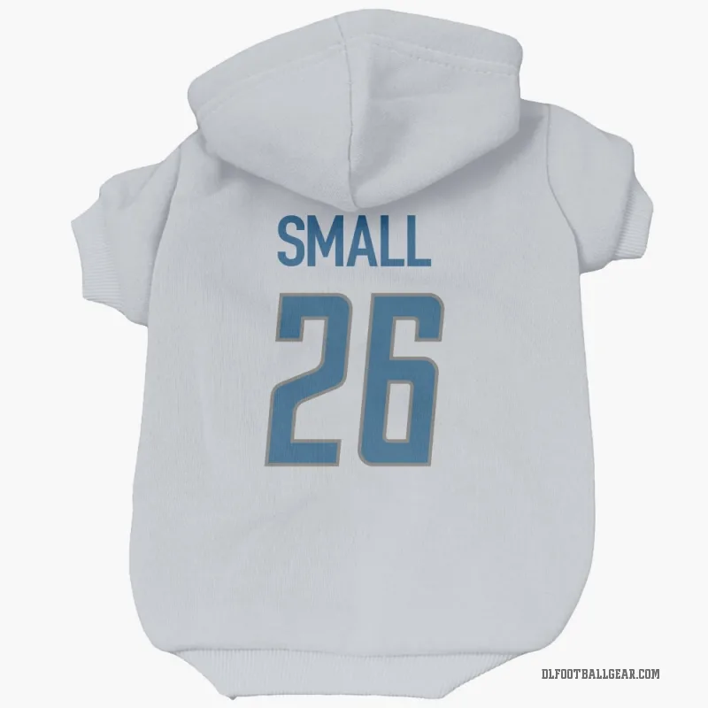 Jabari Small  White Detroit Lions  Cat & Dog Pet Hoodie