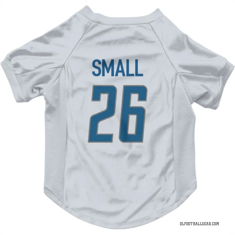Jabari Small  White Detroit Lions  Cat & Dog Pet Jersey