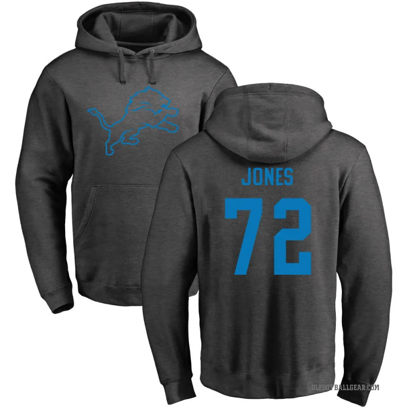 Jamarco Jones Men's Detroit Lions Pro Line by Branded Ash One Color Pullover Hoodie