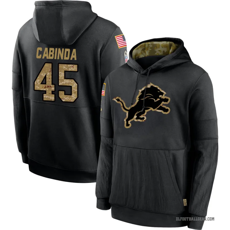 Jason Cabinda Men's Black Detroit Lions 2020 Salute to Service Sideline Performance Pullover Hoodie
