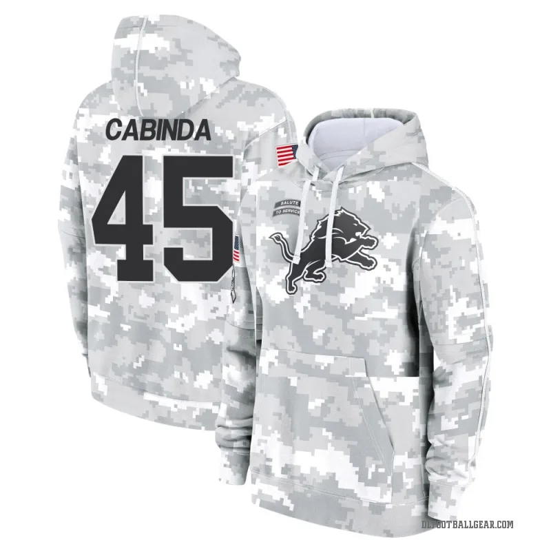 Jason Cabinda Men's Camo Detroit Lions Arctic 2024 Salute to Service Club Fleece Pullover Hoodie
