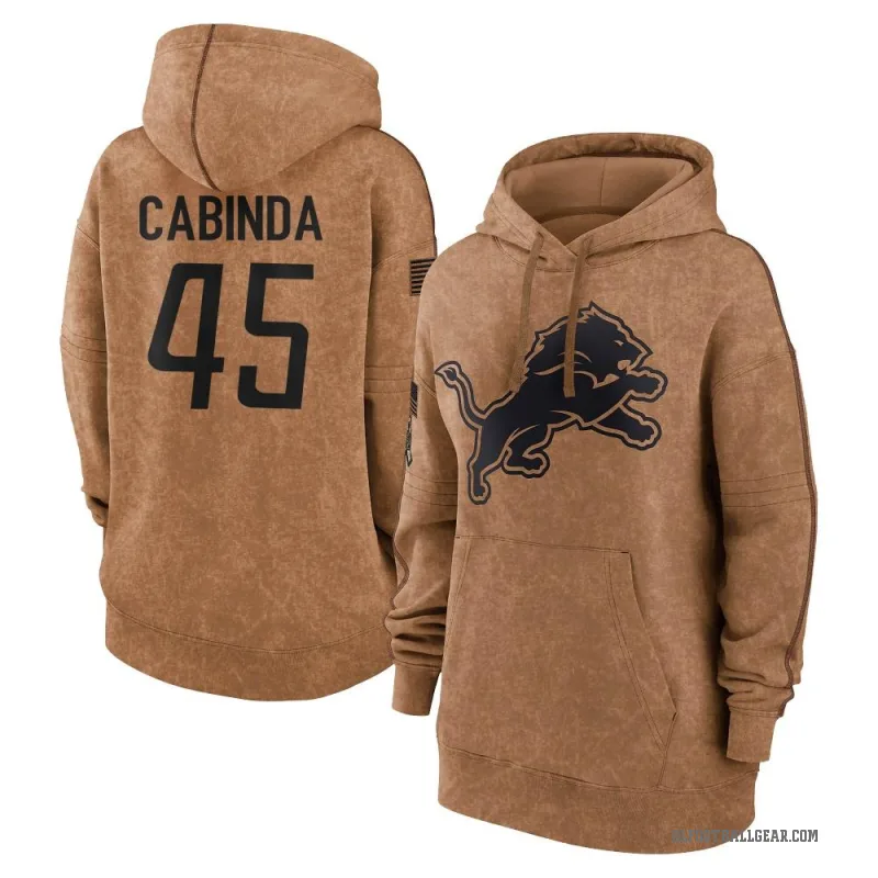 Jason Cabinda Women's Brown Detroit Lions 2023 Salute To Service Pullover Hoodie