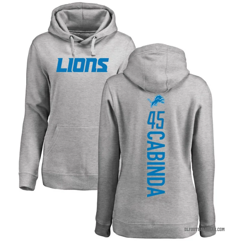 Jason Cabinda Women's Detroit Lions Pro Line Ash Backer Pullover Hoodie