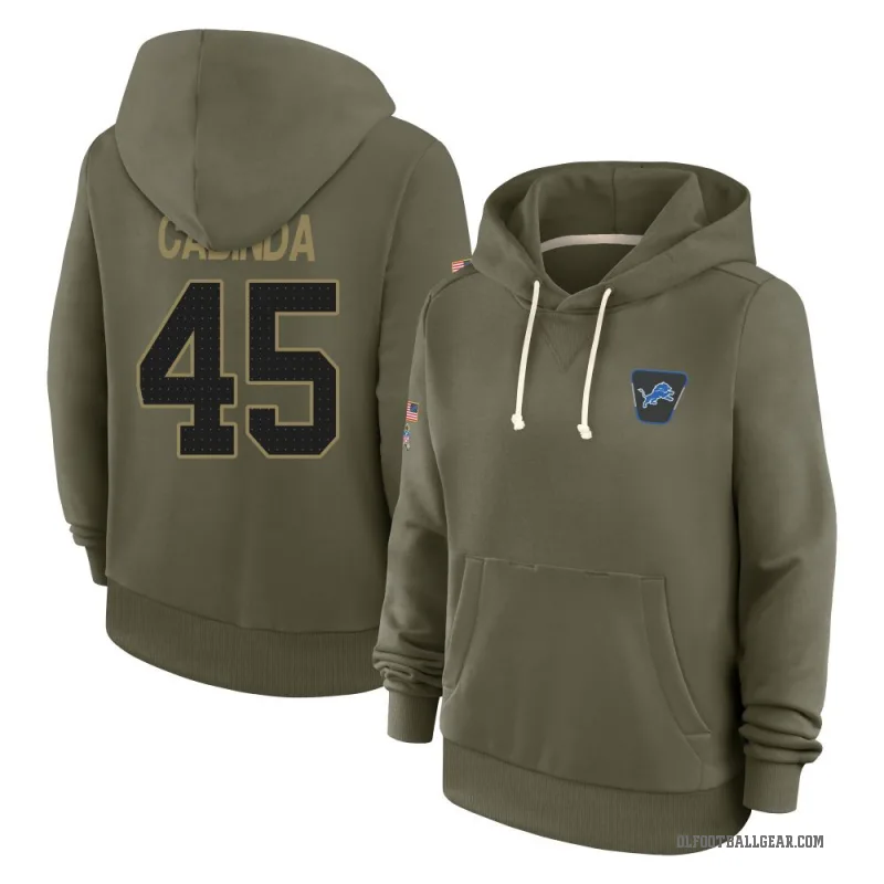 Jason Cabinda Women's Olive Detroit Lions 2025 Salute to Service Hoodie