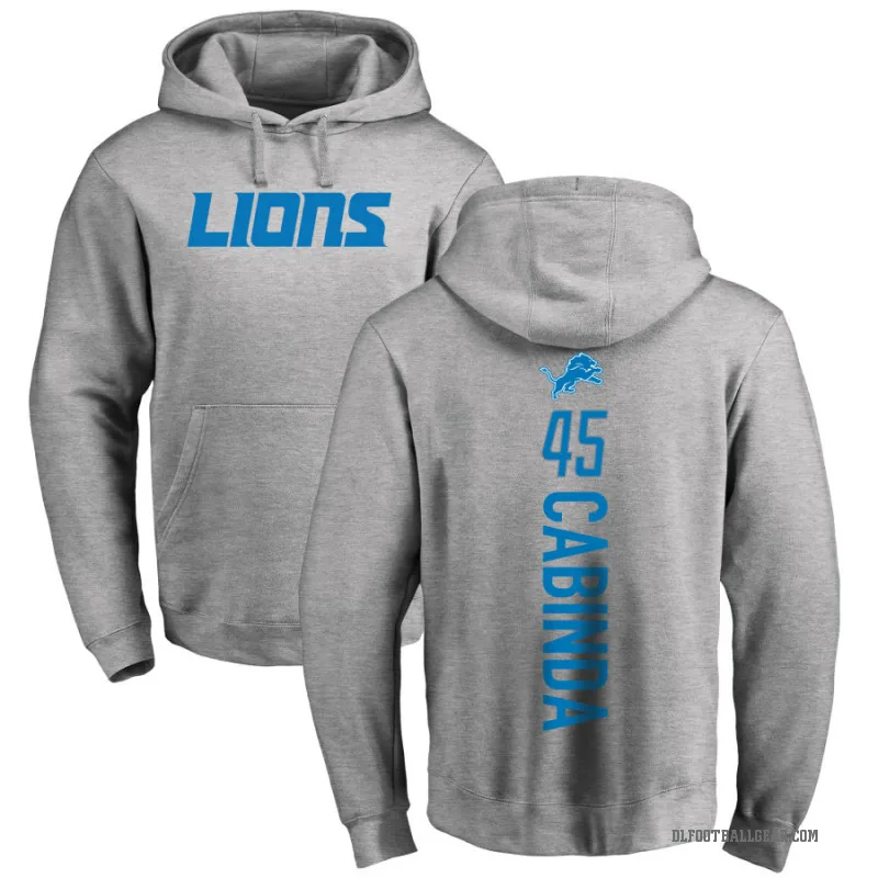 Jason Cabinda Youth Detroit Lions Pro Line Ash Backer Pullover Hoodie