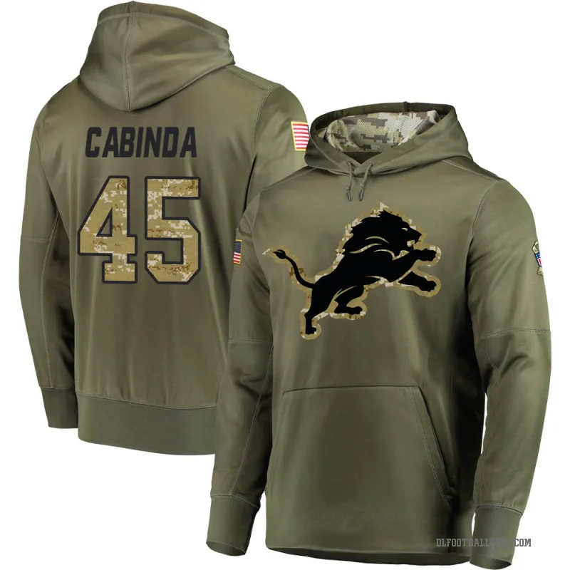 Jason Cabinda Youth Olive Detroit Lions Salute to Service Pullover Hoodie