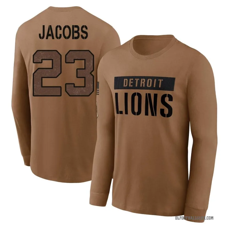 Jerry Jacobs Men's Brown Detroit Lions 2023 Salute To Service Long Sleeve T-Shirt