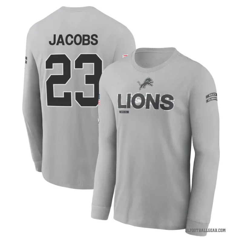 Jerry Jacobs Men's Gray Detroit Lions 2024 Salute to Service Long Sleeve T-Shirt