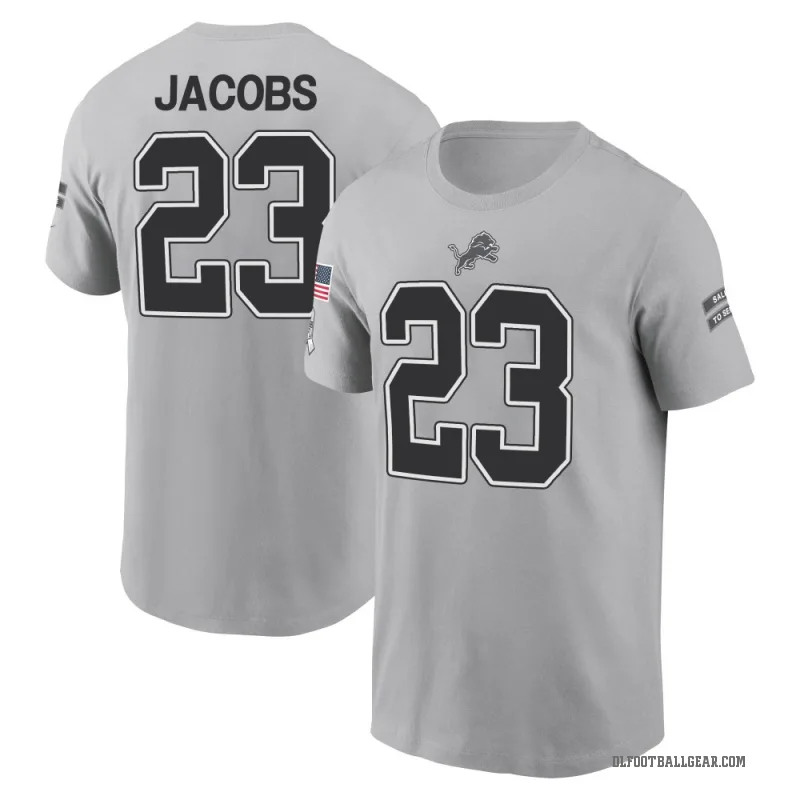 Jerry Jacobs Men's Gray Detroit Lions 2024 Salute to Service T-Shirt